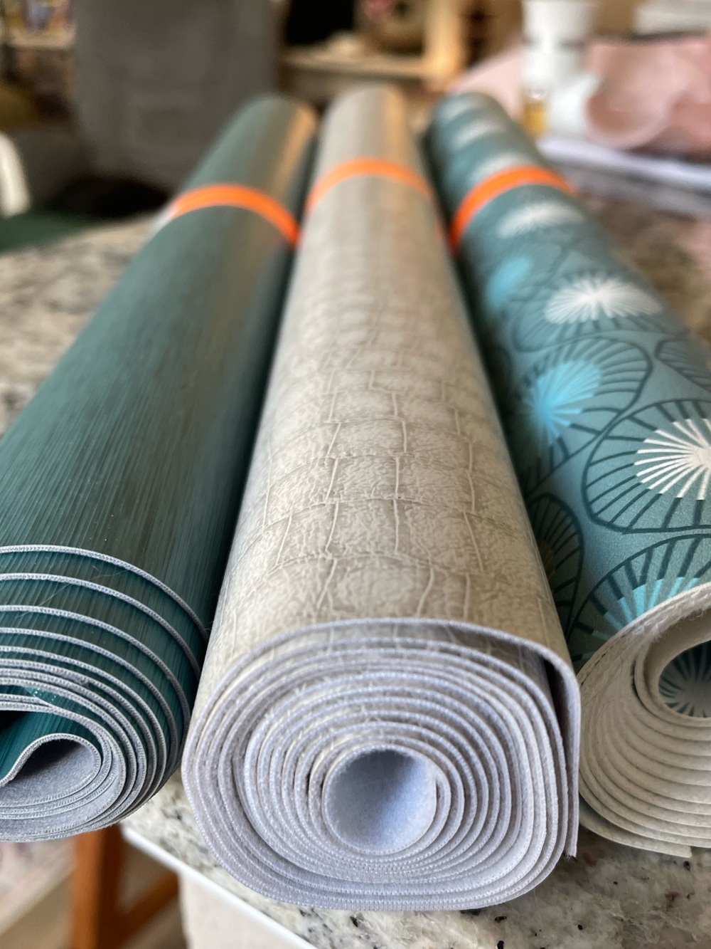 4.5 yards in a Set of Three Decorative Vinyl Rolls as shown - Picture 2 of 5